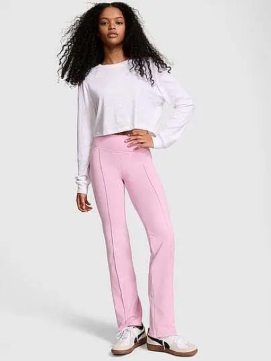 Victoria's Secret Pants - Mid-rise Pink winter performance flare leggings